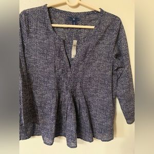 🦋NWT Women’s Gap Stitch Pin-tuck Tunic, Black/White Size S